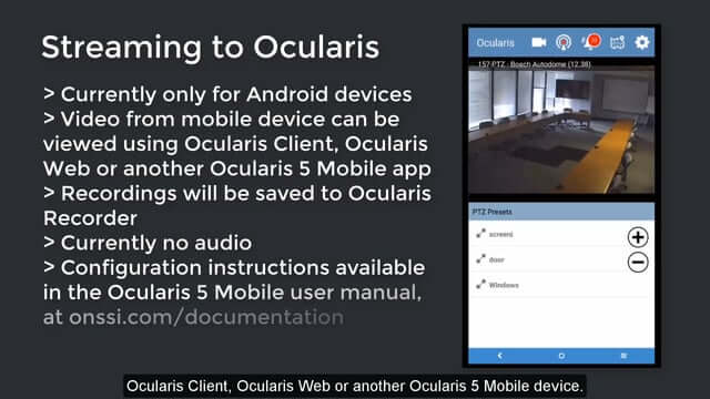 The ocularis 5 mobile app