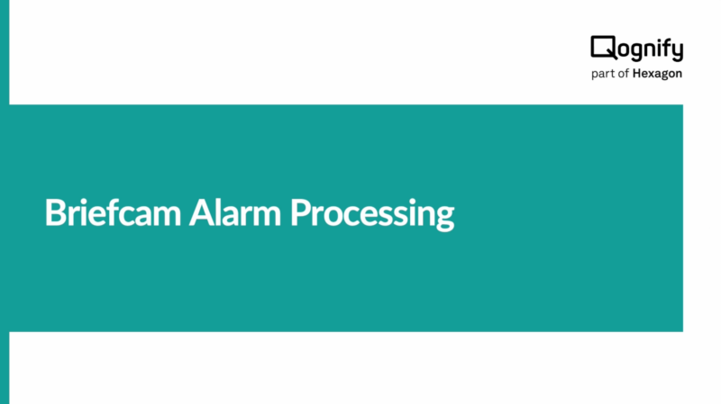 Qognify VMS | BriefCam alarm processing
