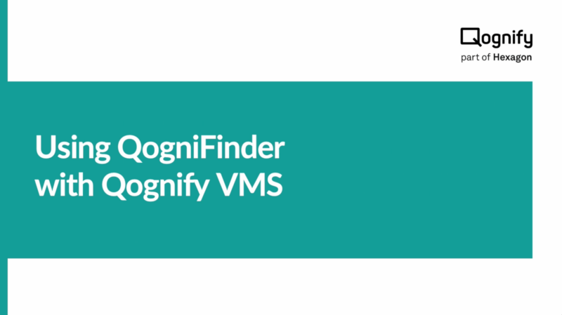 Qognify VMS | Tutorial QogniFinder