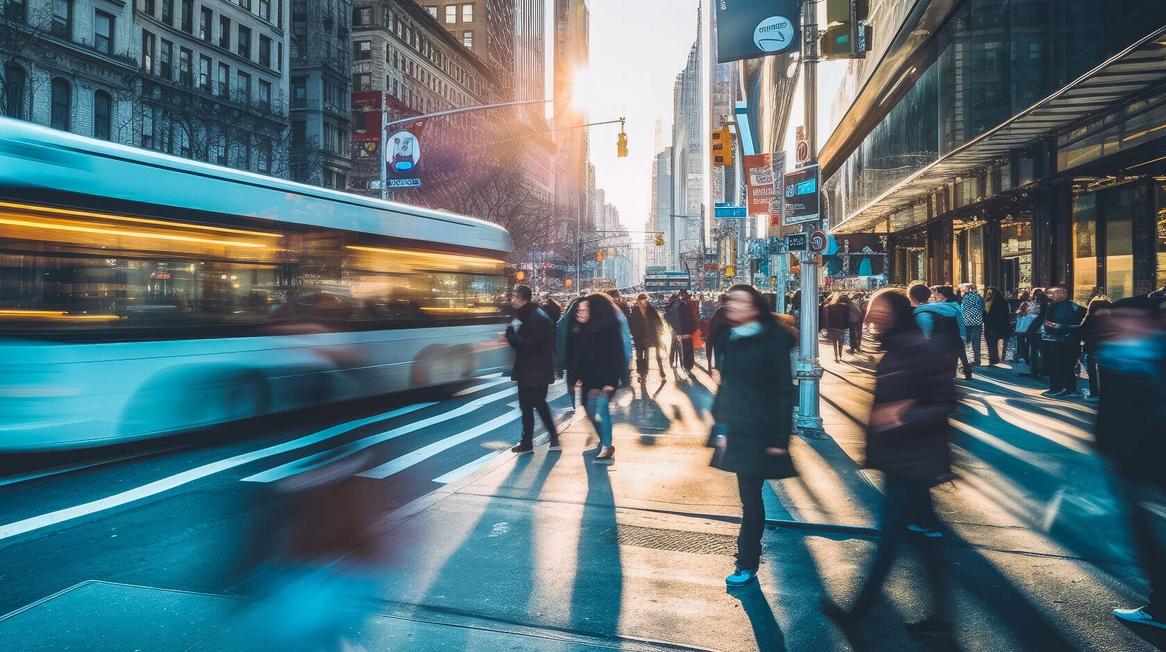 people walking on a busy city street